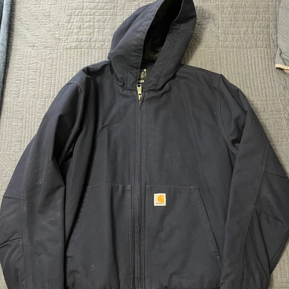 Men’s Carhartt Washed Duck Active Jacket Navy Blue Size Large